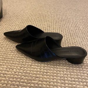 Rebecca Minkoff Black Textured Mules